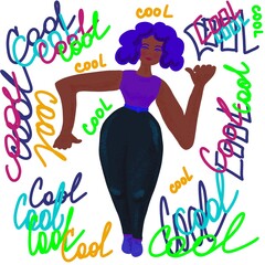 birthday card with child. girl dancing. like and dislike. Cool.