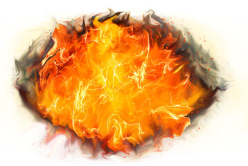 Fire flame isolated on transparent background