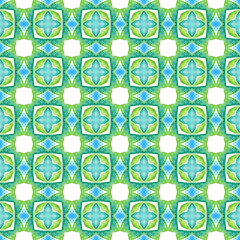 Hand painted tiled watercolor border. Green