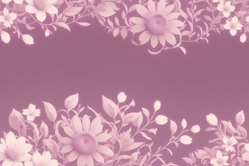 Seamless flowers pattern painting with trendy colors. Print Design, generative ai, perfect for interior, furniture and fashion.