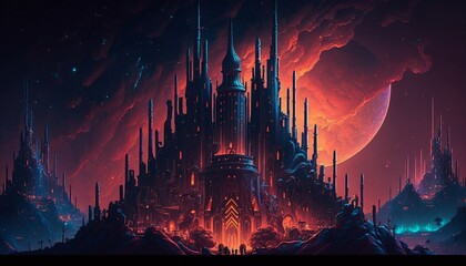 Illustrated Magic: A Journey Through Enchanting Cities and Fantasy Worlds Generative AI