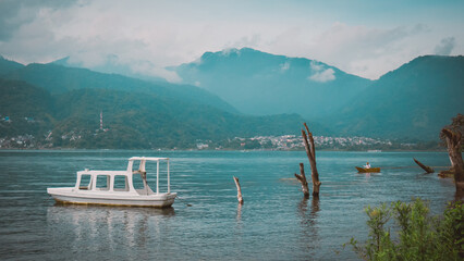 Boat on the lake Atitlan, Guatemala
