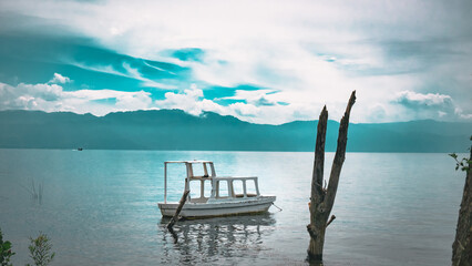 Boat on the lake Atitlan, Guatemala