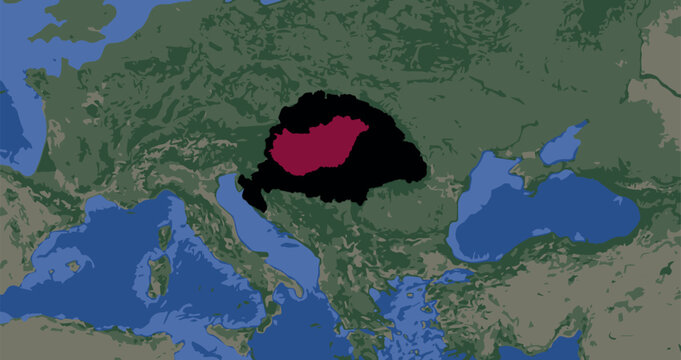 Historical Map Of Great Hungary, Before And After The Treaty Of Trianon	