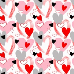 Romantic seamless pattern. Background for Valentin's day with hearts