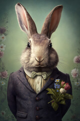 Fototapeta na wymiar Easter Bunny - Created with Generative AI technology.