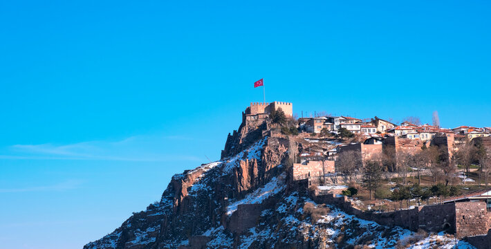 The historical castle and its surroundings in Ankara, the capital of Turkey