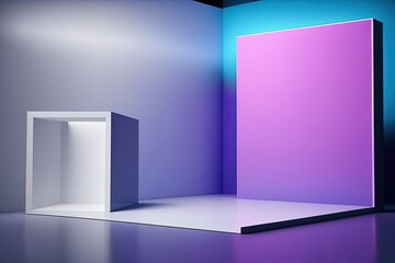scene of the ground from a different point of view Display your wares in style on this studio backdrop with a purple room with a pink gradient spotlight. Generative AI