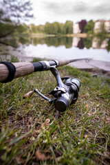 Fishing sport, Halensee, Berlin Grunewald