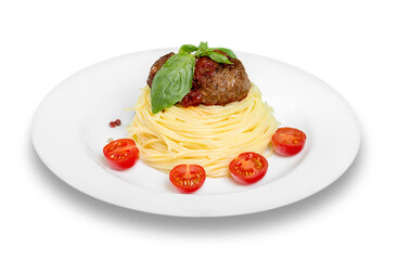 Tasty Italian pasta with tomato sauce