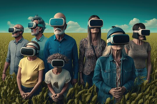 A group of people wearing VR headset