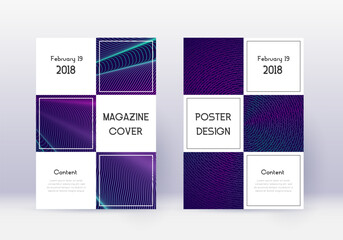 Business cover design template set. Neon abstract