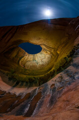 Arch at night near corona arch utah