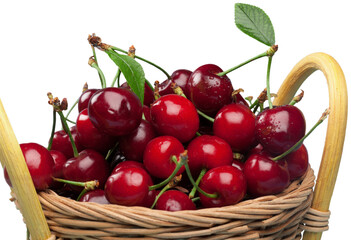 Fototapeta na wymiar Ripe sweet cherries isolated on white