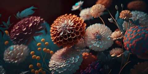 Spring Flowers - Muted Tones - Mood Lighting - Generative AI