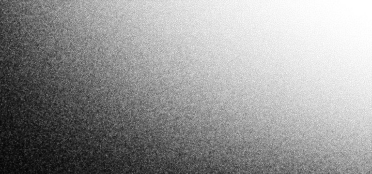 Noise grain texture background of gradient halftone dots, vector stipple dotwork pointillism. Noise grain, engraved sand overlay or grainy dots dissolve fade on paper, dotwork grit pattern