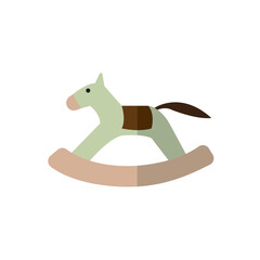 Isolated colored wooden horse toy icon Vector