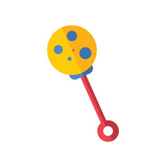Isolated colored baby shaker toy icon Flat design Vector