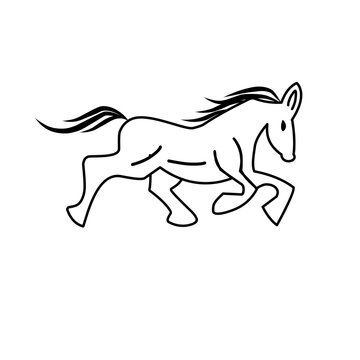 horse outline drawing