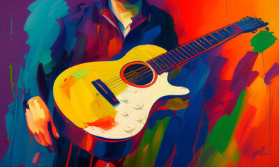 guitar in the park. Generative Ai