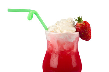 Obraz na płótnie Canvas Cocktail smoothie strawberry drink milkshake whipped cream cream