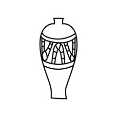 Single hand drawn vase. Vector illustration in doodle style. Isolate on a white background.