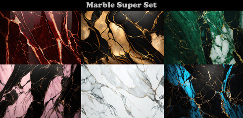 Super marble set, texture, generative ai