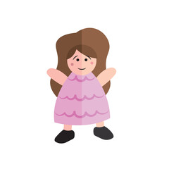 Isolated colored girl doll toy icon Vector