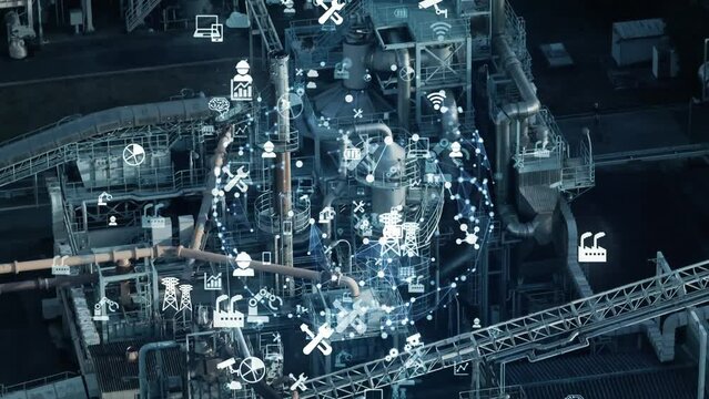 工場とネットワーク　空撮