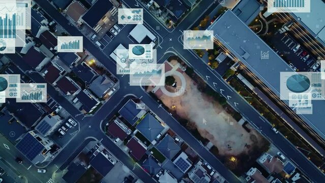 都市と統計データ　空撮
