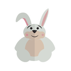 Isolated colored rabbit doll toy icon Vector