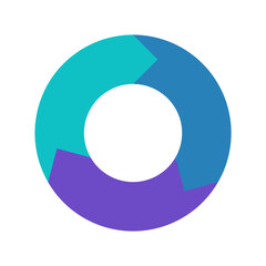 Three Steps Circle Infographic Chart