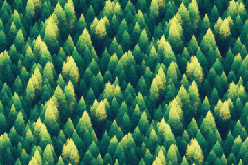motif répétitif représentant une forêt de sapins - illustration ia