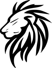 Lion - Black and White Isolated Icon - Vector illustration