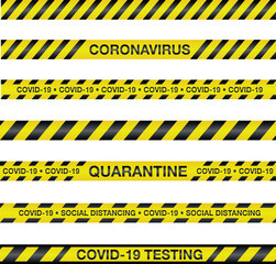 Coronavirus COVID-19 Caution Tape Illustration