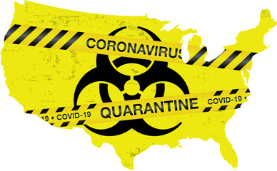 United States Coronavirus Covid-19 Warning Illustration