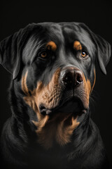 portrait of a rottweiler, Generative AI