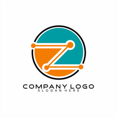 Letter Z logo design with a circle.