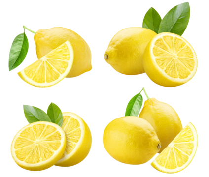 Delicious lemons collection cut out