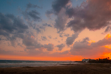 orange sunset on the sea