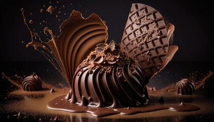 chocolate heaven - to good to be true - ai generated illustration