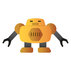 Isolatedc olored cute robot toy icon Vector