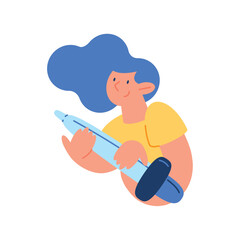 woman with ink dropper