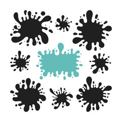 Vector silhouette of water splash black color set. Ideal for logo or symbol and web icons