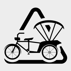 Beware Tricycle Symbol Sign Isolate On White Background,Vector Illustration EPS.10