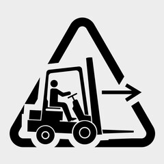 Forklift Point Right Symbol Sign Isolate On White Background,Vector Illustration EPS.10