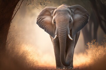Fototapeta na wymiar elephant in the jungle, wildlife, animal, India, Asia