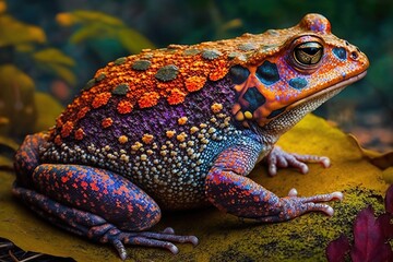 Toad skin bold and colorful, concept of Vibrant and Textured, created with Generative AI technology