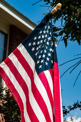 american flag on a pole