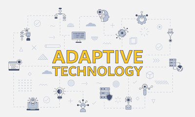 adaptive technology concept with icon set with big word or text on center